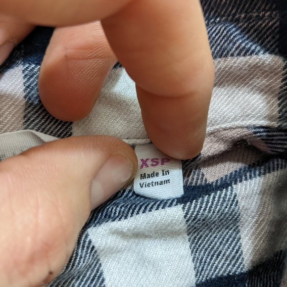 Athleta Blue Plaid Flannel Button Down Long Sleeve Shirt Top Size XS P. - Picture 3 of 5